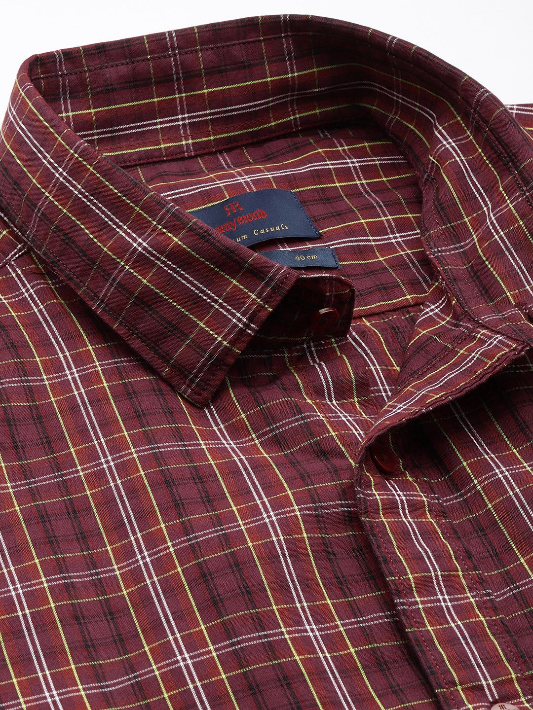 Raymond Pure Cotton Slim Fit Checked Casual Shirt