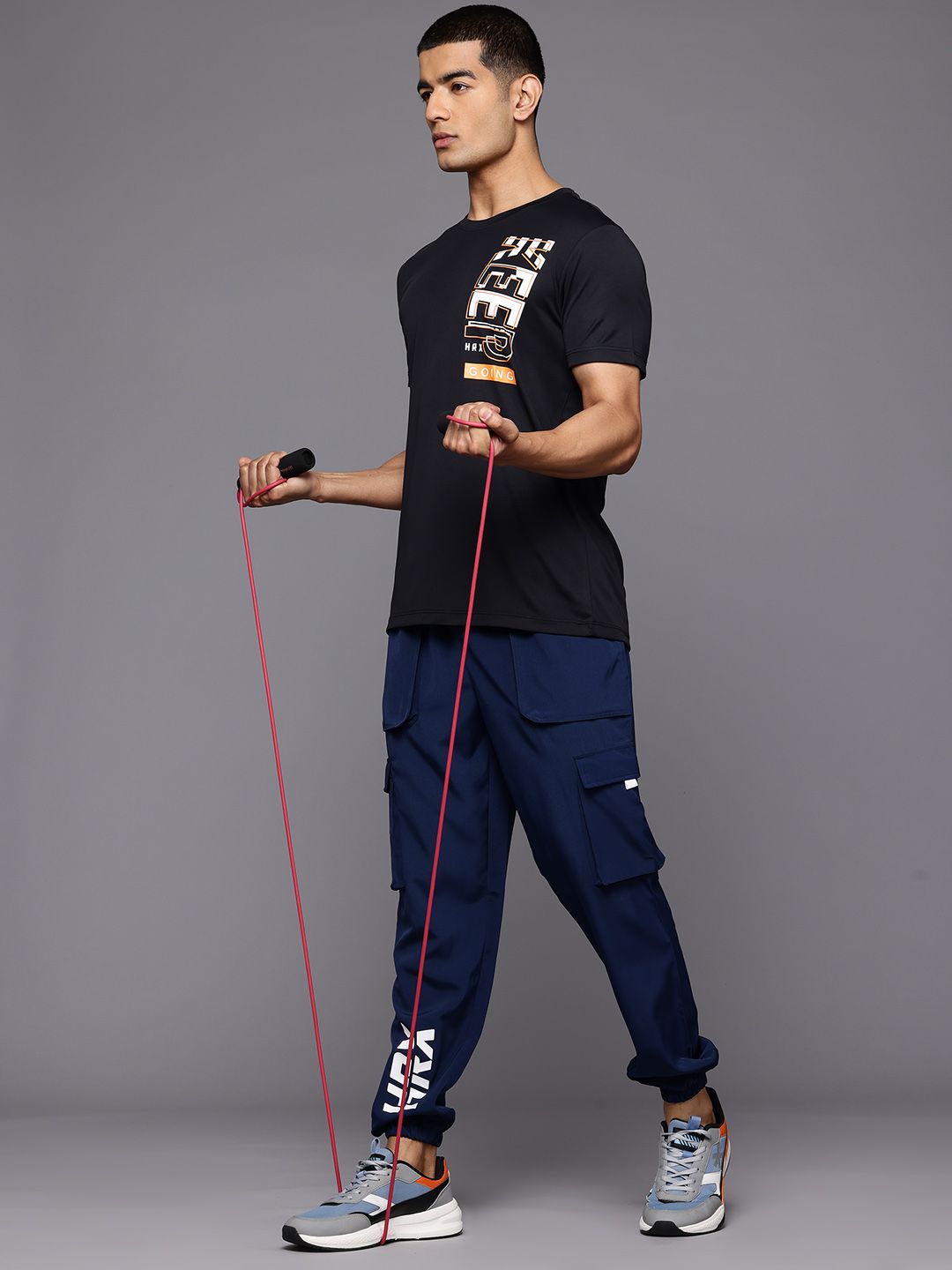 HRX by Hrithik Roshan Typography Printed Rapid-Dry Training T-shirt