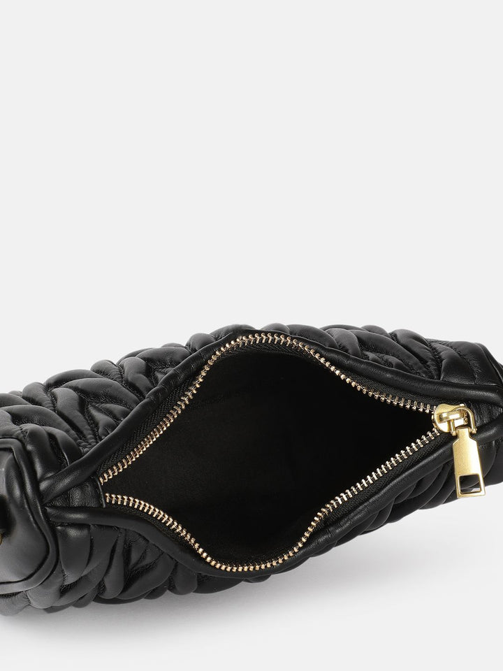 DressBerry Structured Shoulder Bag with Quilted Detail