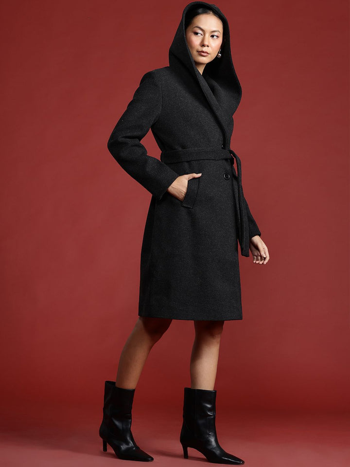 Semua Mengenai Anda Selendang Kolar Hooded Trench Coat