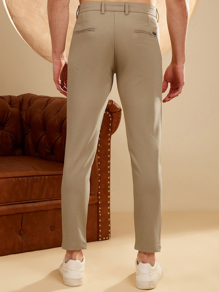 DENNISON Men Smart Tapered Fit Easy Wash 4-Way Lycra Trouser