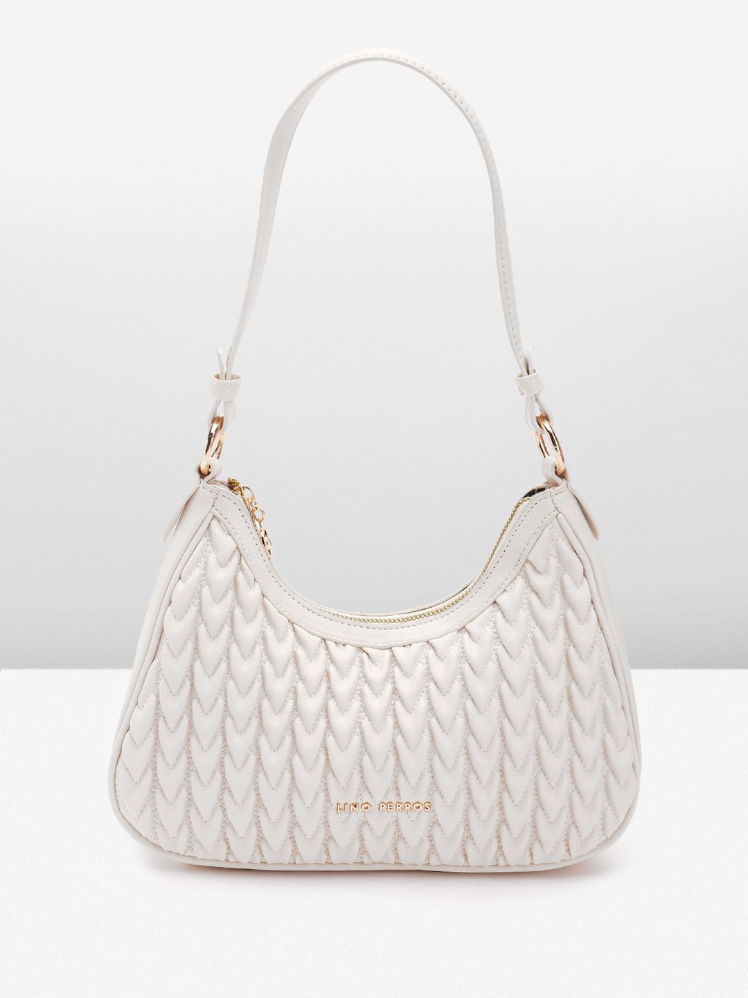 Lino Perros Structured Shoulder Bag with Quilted Detail