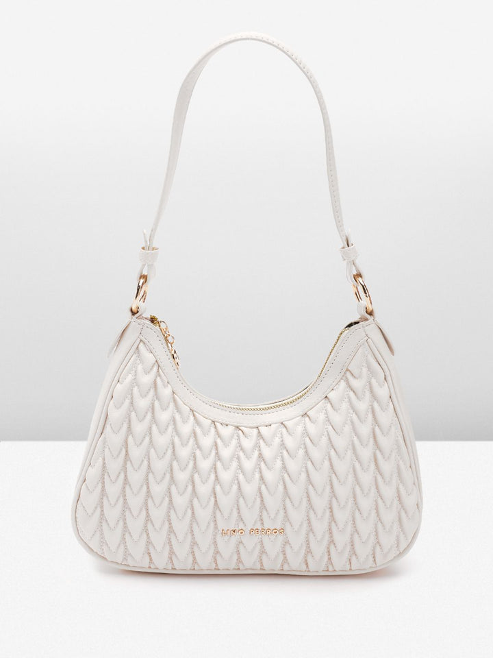 Lino Perros Structured Shoulder Bag with Quilted Detail