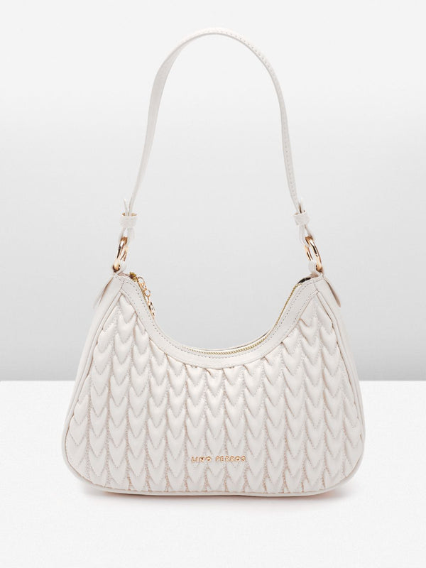 Lino Perros Structured Shoulder Bag with Quilted Detail