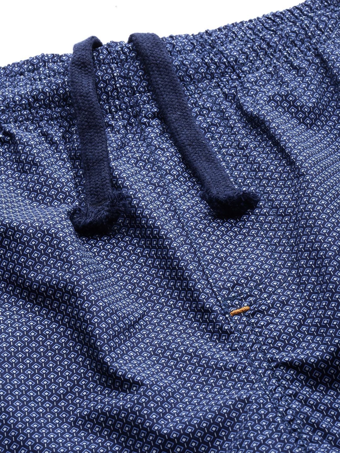 The Indian Garage Co Men Navy Blue & White Printed Lounge Shorts