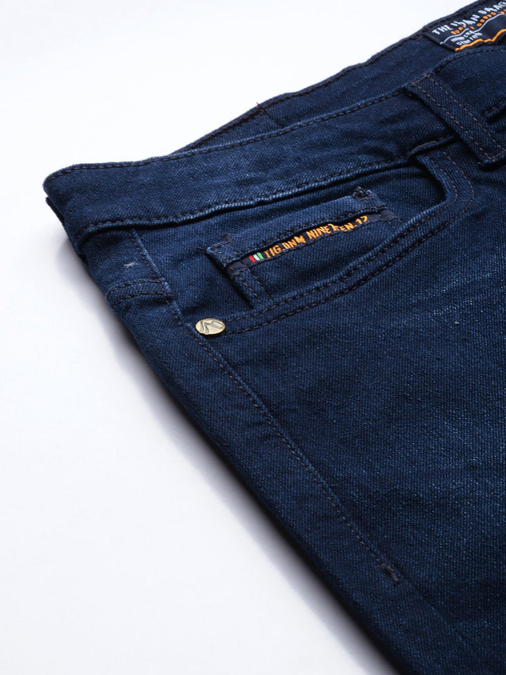 The Indian Garage Co Men Blue Slim Fit Light Fade Stretchable Jeans