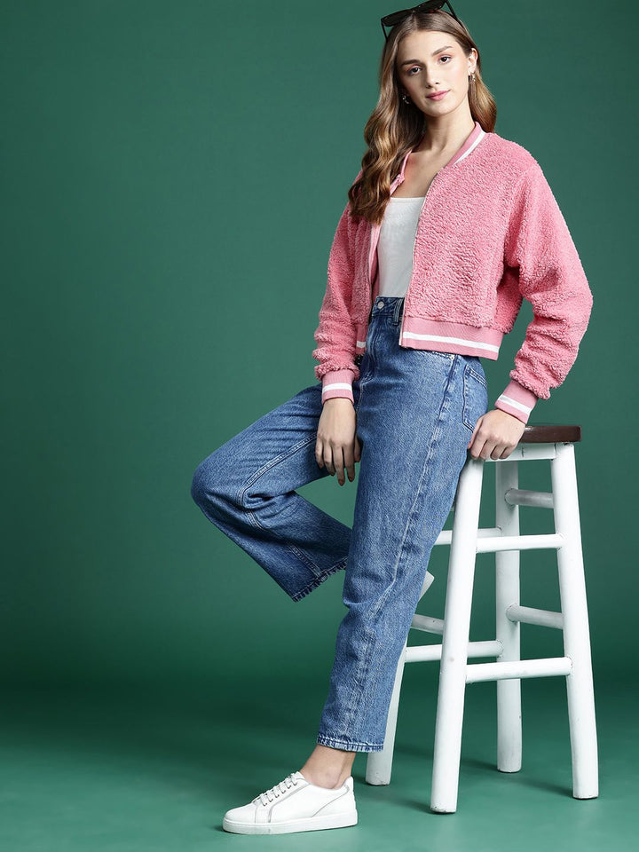 DressBerry Fleece Bomber Jacket