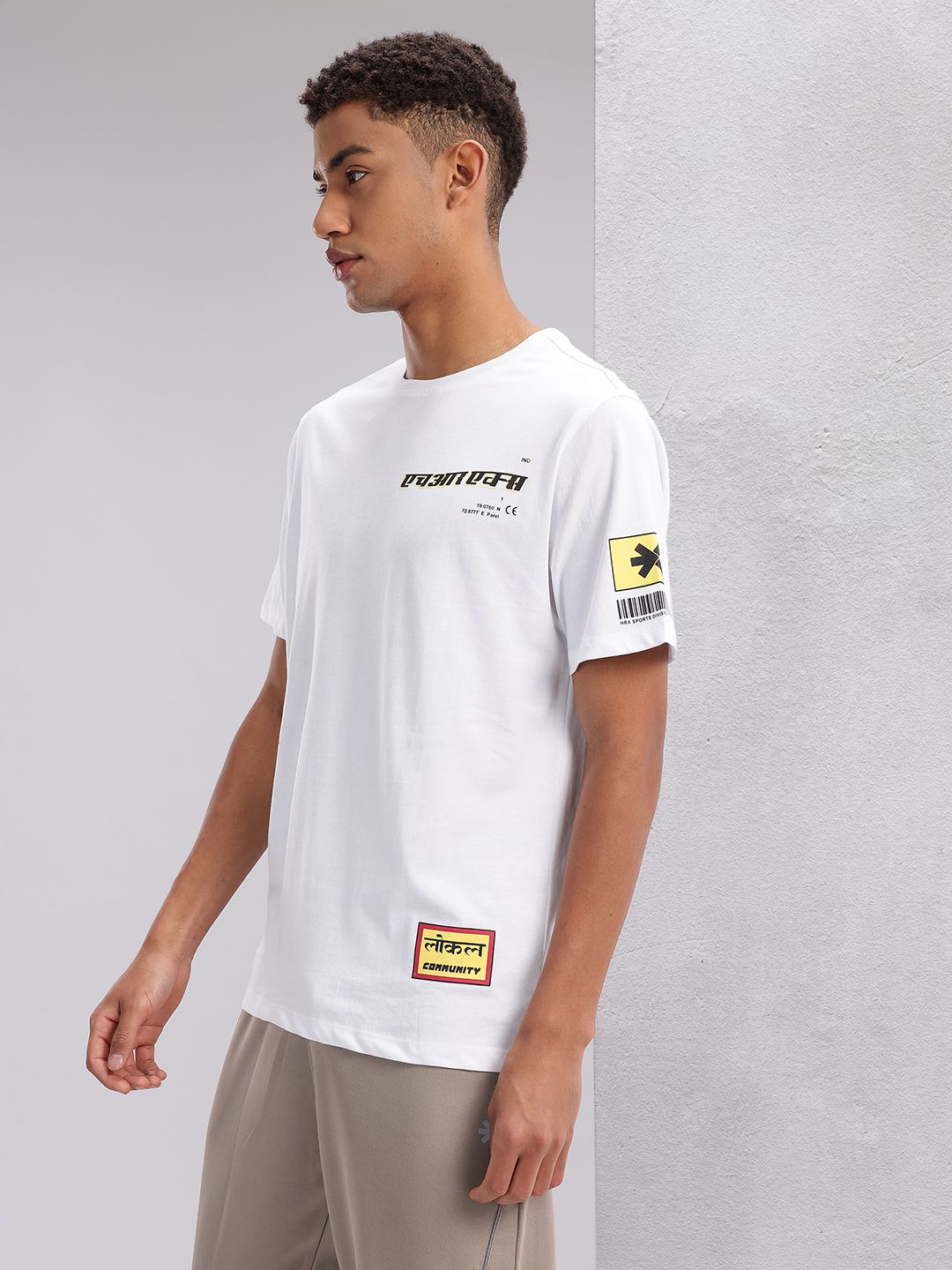 HRX by Hrithik Roshan Typography & Brand Logo Printed Lifestyle T-shirt