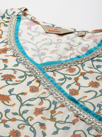 Anouk Ethnic Motifs Print Angrakha Kurta with Trousers & Dupatta