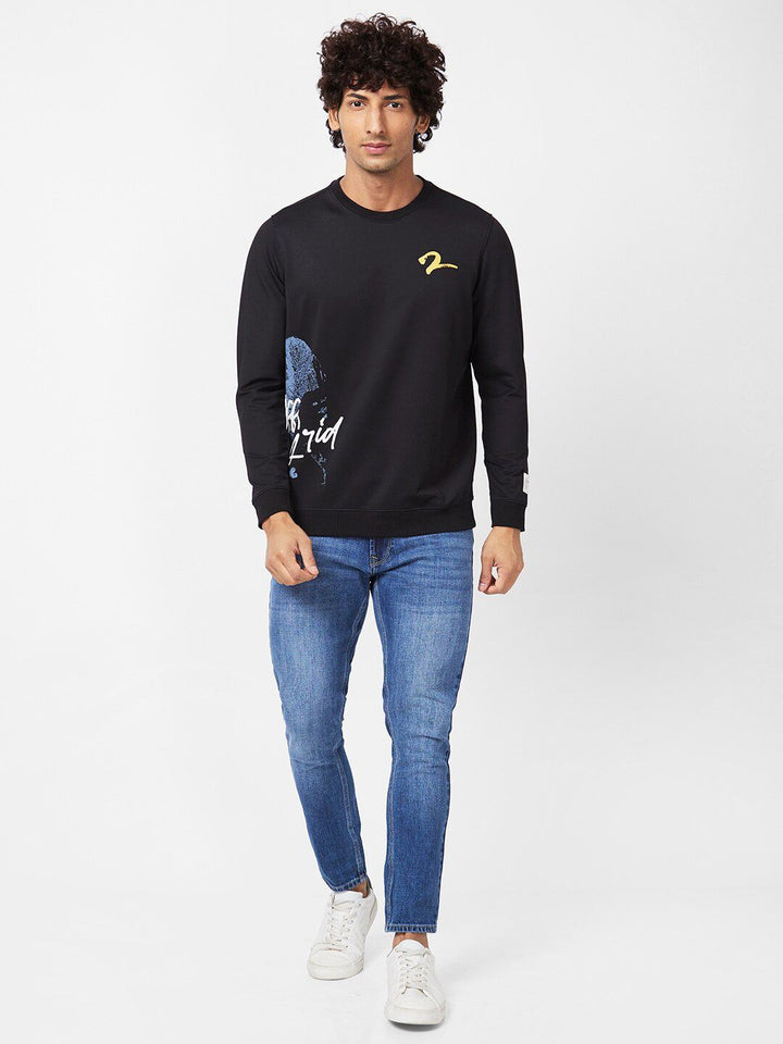 SPYKAR Graphic Printed Cotton Pullover Sweatshirt
