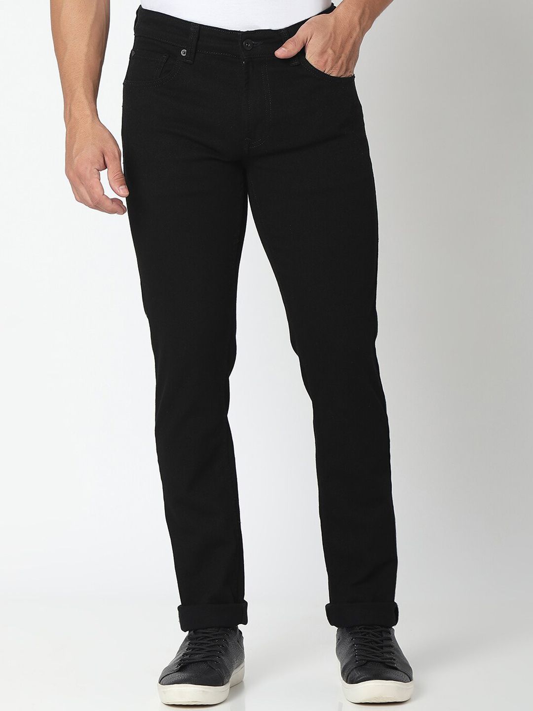 SPYKAR Men Black Cotton Jeans