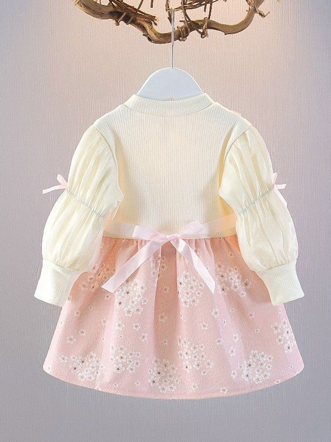 YK Girls Floral Printed Fit & Flare Dress