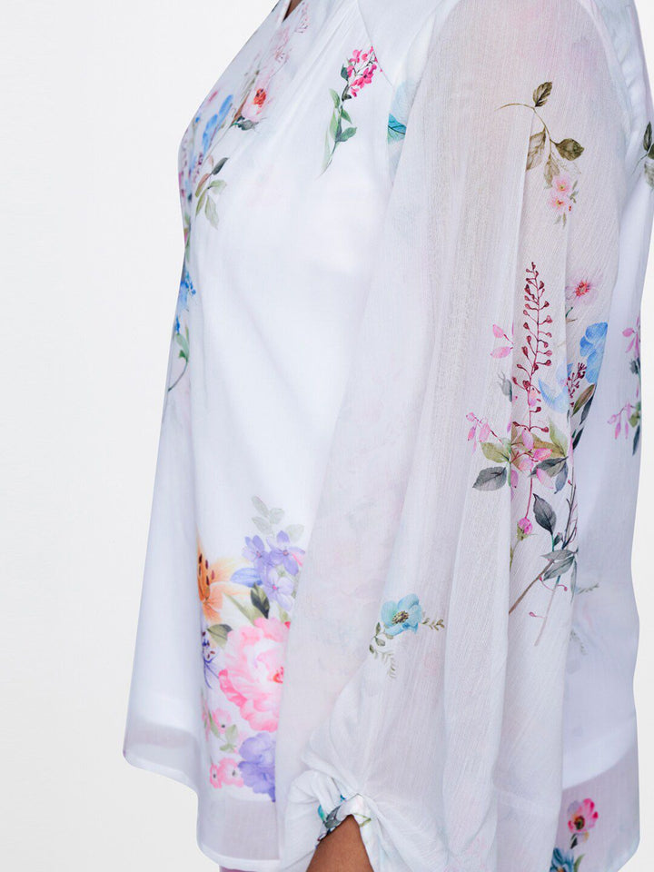 AND Floral Printed Puffed Sleeves Top
