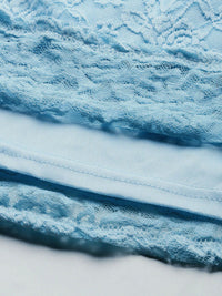 AND Women Blue Lace Inserts A-Line Dress