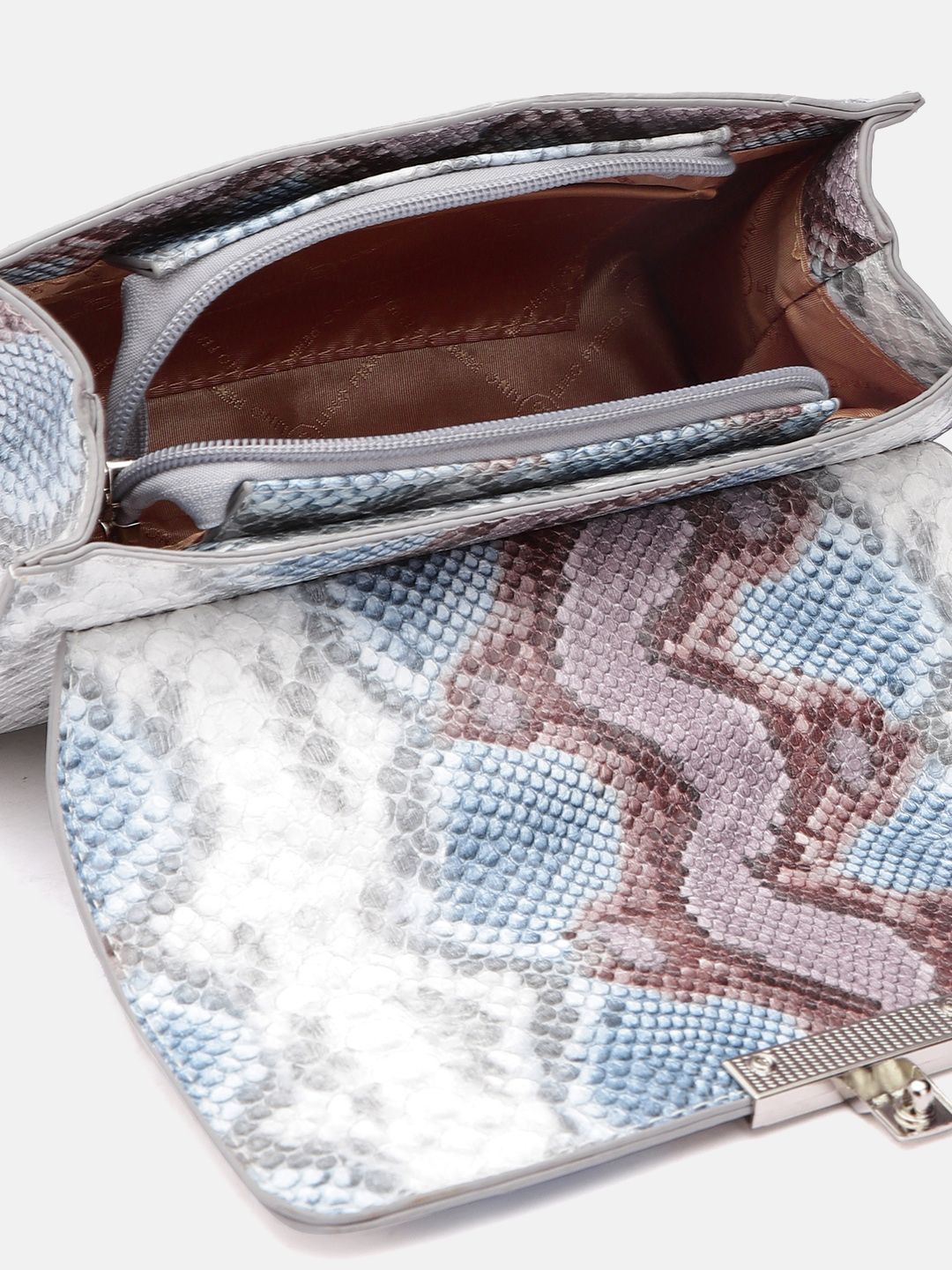 Lino Perros Snake Skin Textured Structured Sling Bag