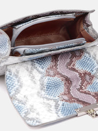 Lino Perros Snake Skin Textured Structured Sling Bag