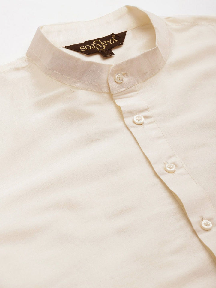 SOJANYA Mandarin Collar Regular Kurta With Churidar & Nehru Jacket