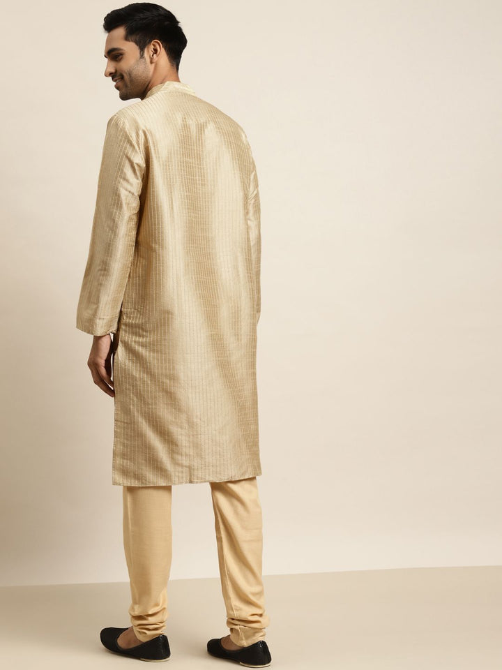 SOJANYA Men Golden Kurta