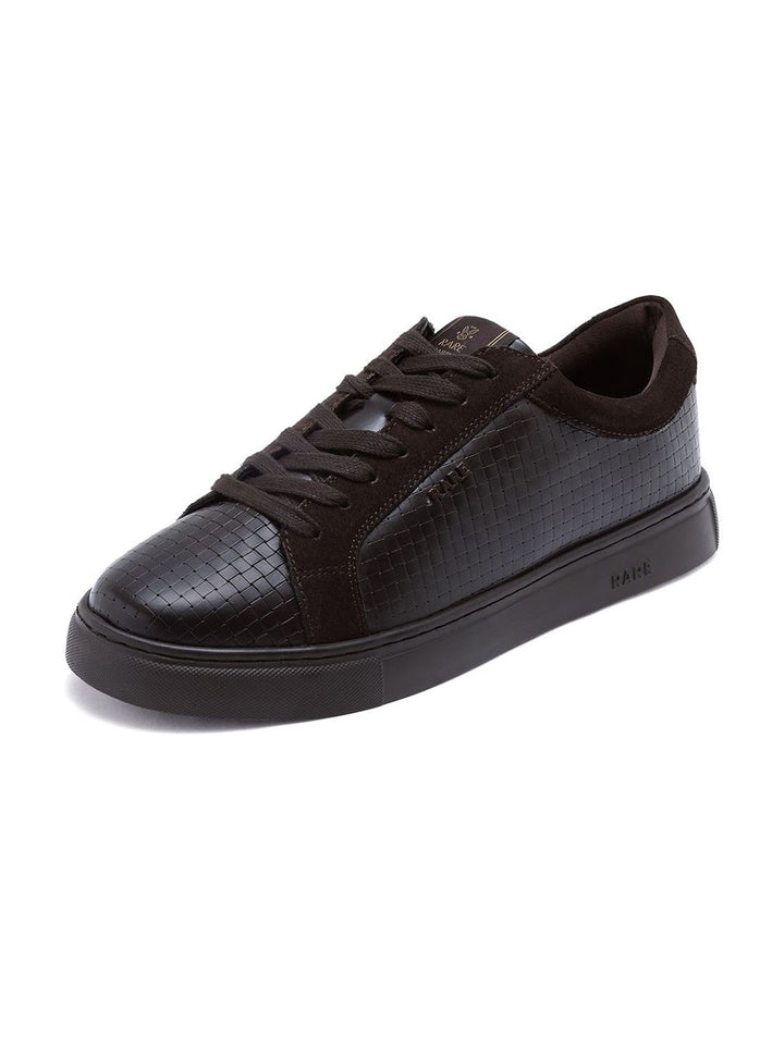 RARE RABBIT Men Perforations Leather Slip-On Sneakers
