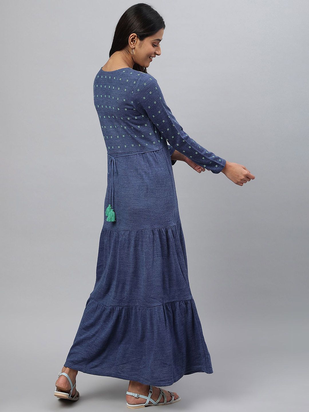 AURELIA Women Printed Winter Wear Maxi Dress