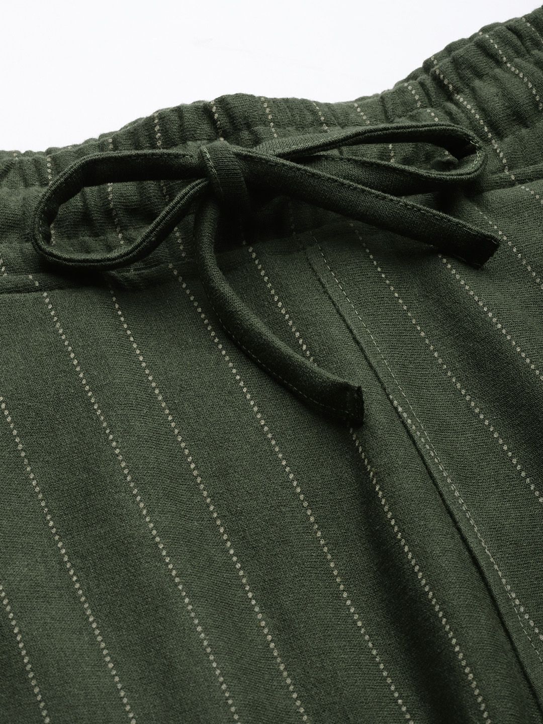 The Indian Garage Co Men Olive Striped Joggers