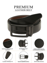 Teakwood Leathers Men Textured Leather Reversible Belt