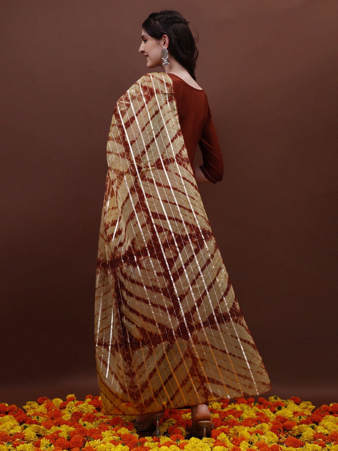 KALINI Yoke Design Regular Gotta Patti Kurta with Palazzos & Dupatta