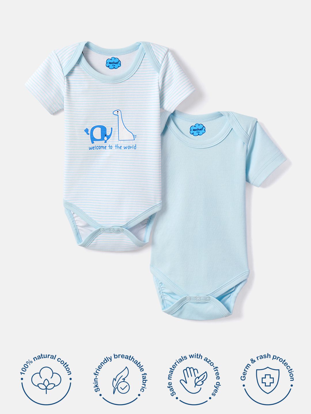 Nauti Nati Bayi -Pcs dicetak bodysuit kapas lembut tulen