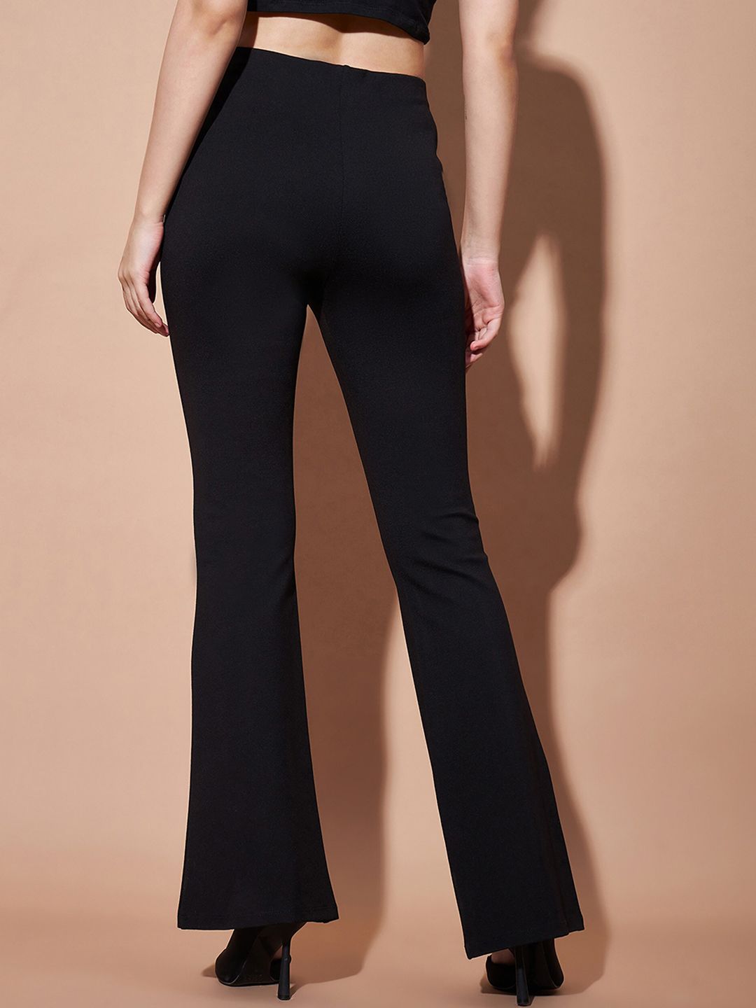 SASSAFRAS BASICS Women Flared Fit High-Rise Bootcut Trousers