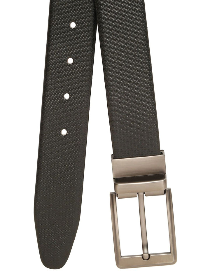 Teakwood Leathers Men Textured Leather Reversible Belt
