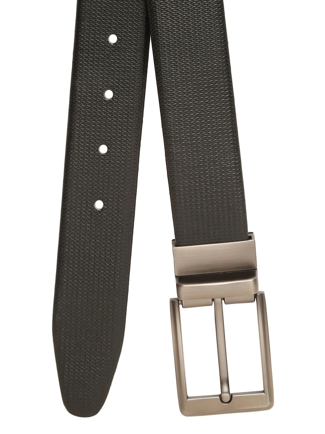 Teakwood Leathers Men Textured Leather Reversible Belt