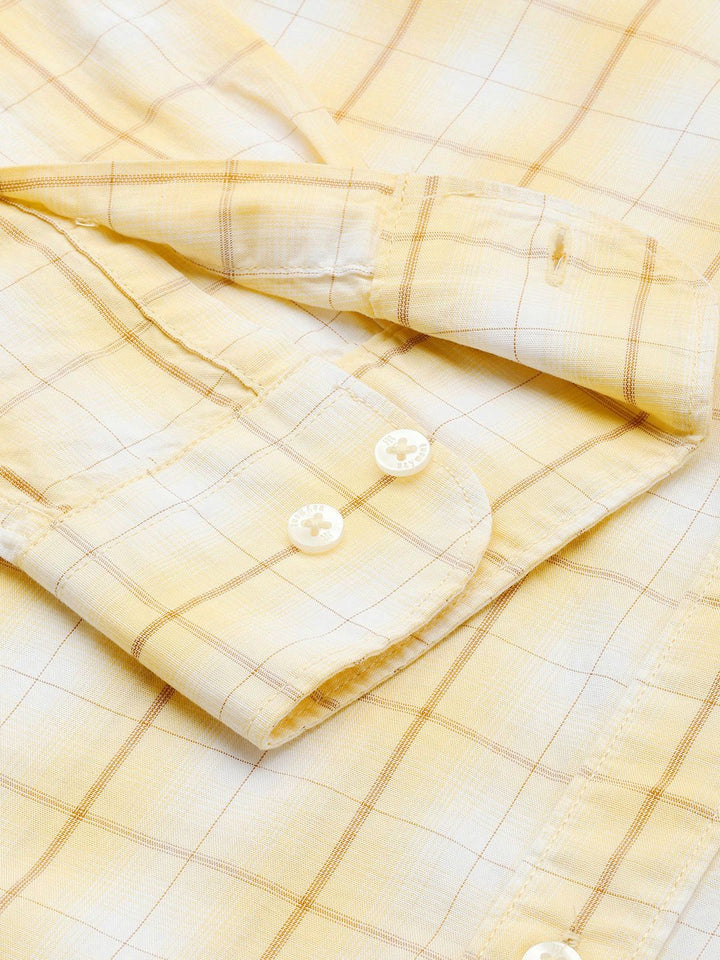 Raymond Pure Cotton Slim Fit Checked Casual Shirt