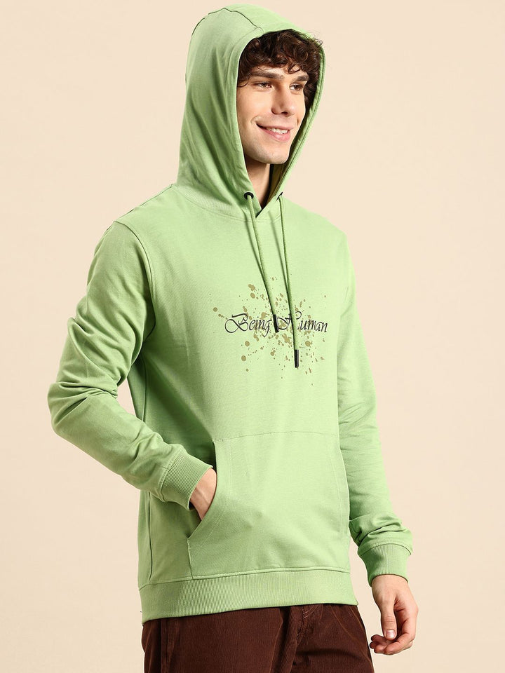 Being Human Brand Logo Printed Hooded Pure Cotton Sweatshirt