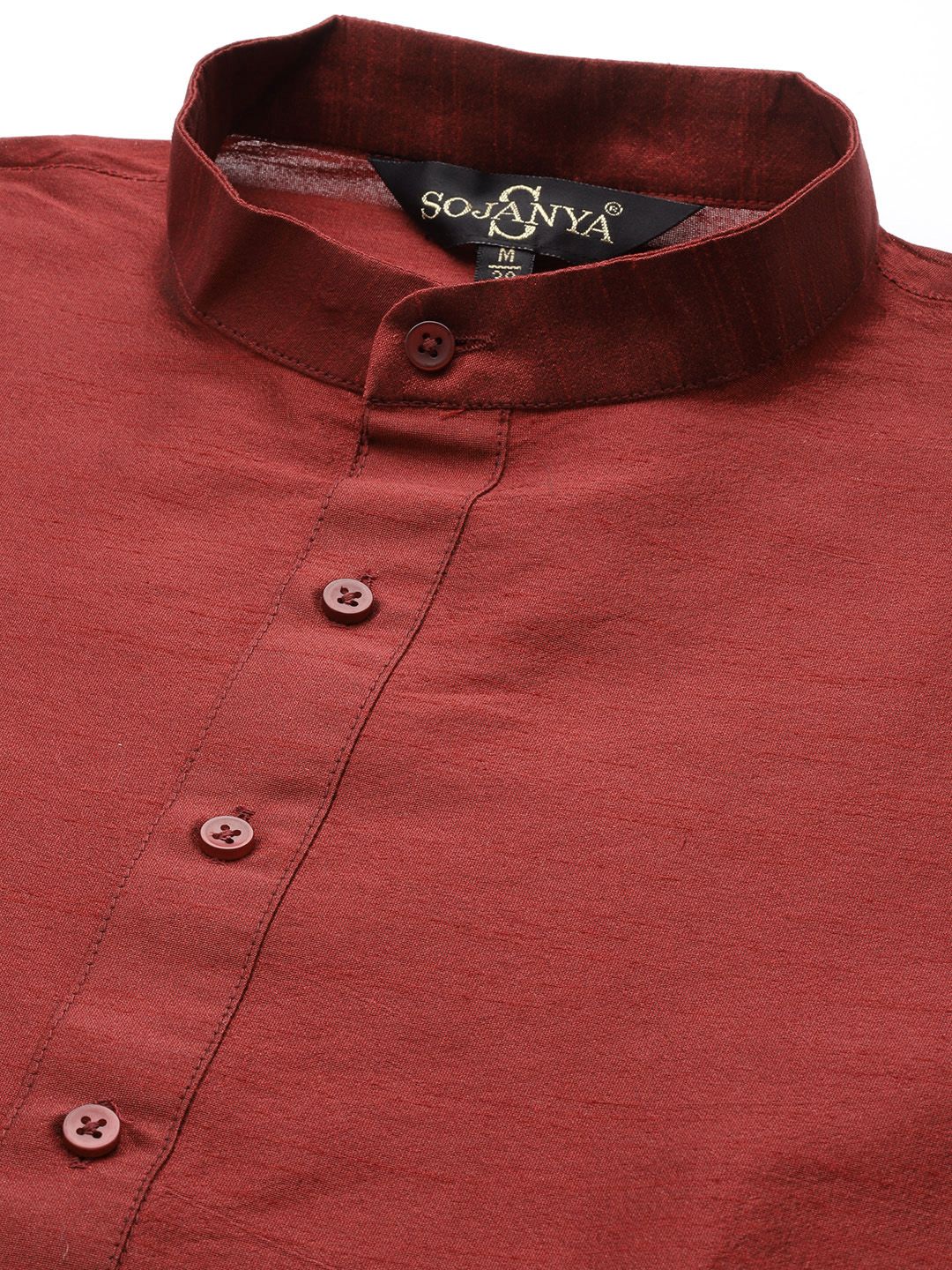 SOJANYA Men Maroon Kurta dengan Churidar dengan Jaket Nehru