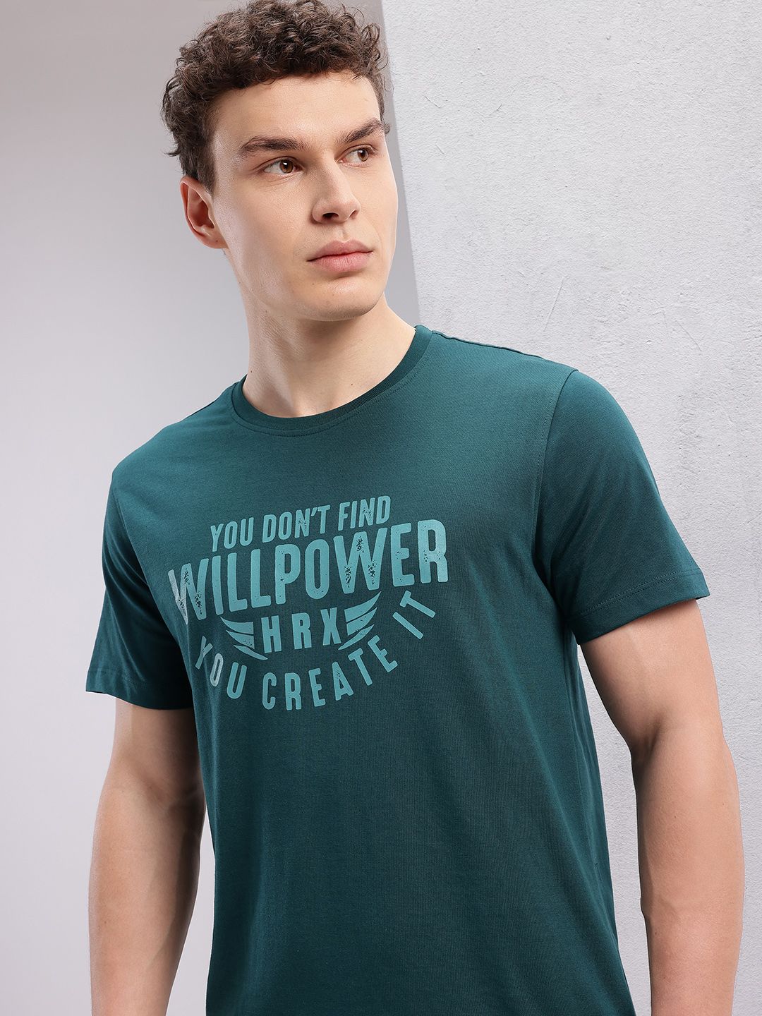 HRX by Hrithik Roshan Men Typography Printed Training T-shirt