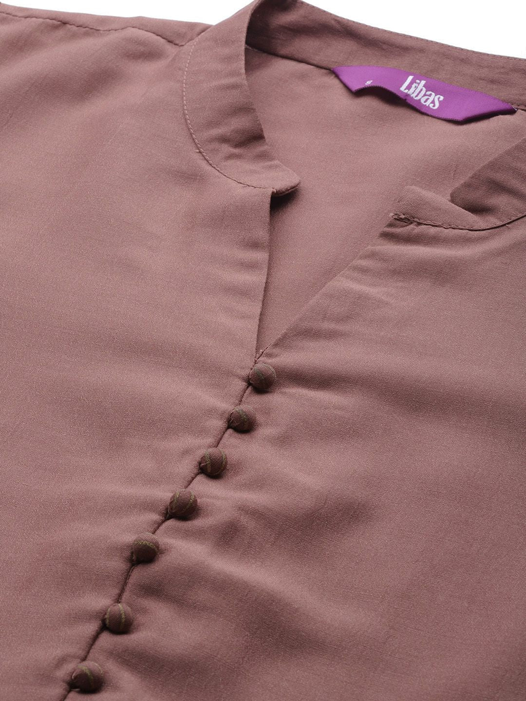 Libas Women Mauve  Kurta with Ethnic Motifs Print Dupatta & Trousers