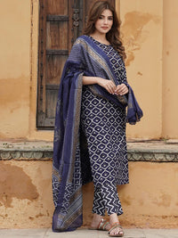 KALINI Printed Gotta Patti Kurta With Trousers & Dupatta