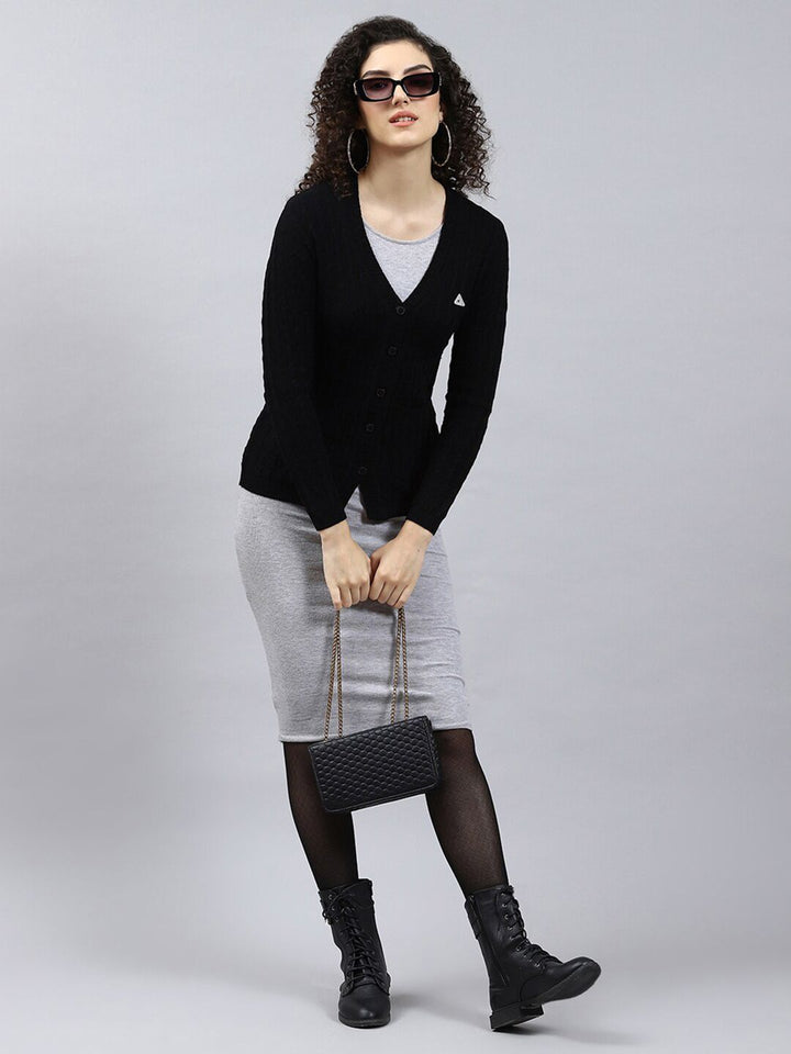 Monte Carlo V-Neck Cable Knit Woollen Cardigan