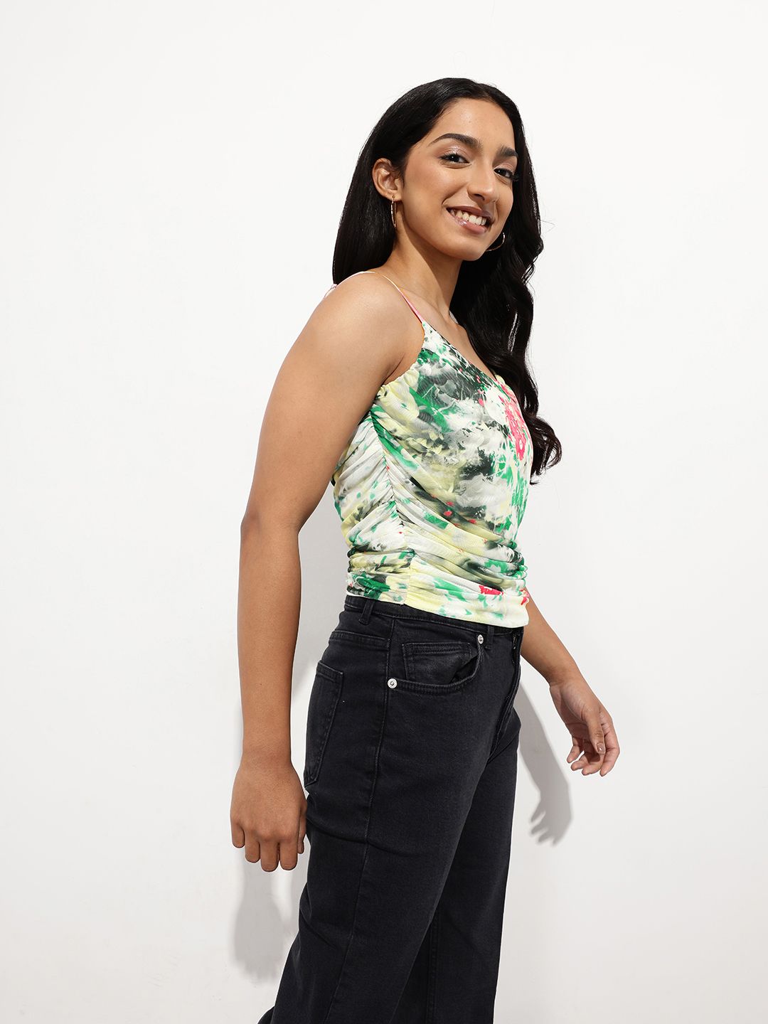 DressBerry Blossom Blur Draped Curation Mesh Top