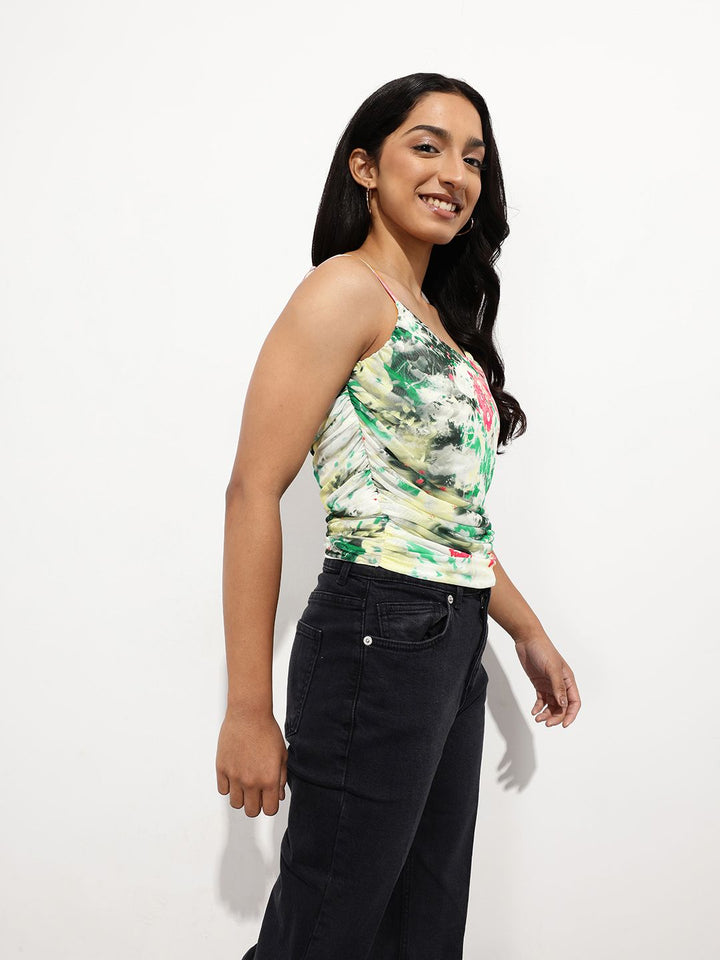 DressBerry Blossom Blur Draped Curation Mesh Top