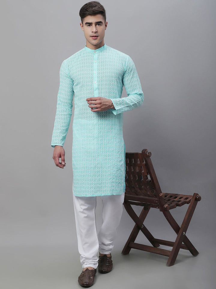 SOJANYA Embroidered Thread Work Pure Cotton Kurta with Churidar