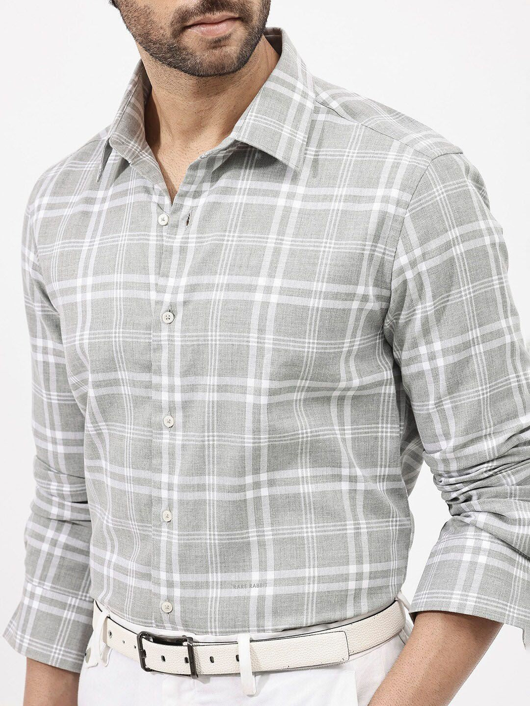 RARE RABBIT Men Milton Regular Fit Tartan Checked Shirt
