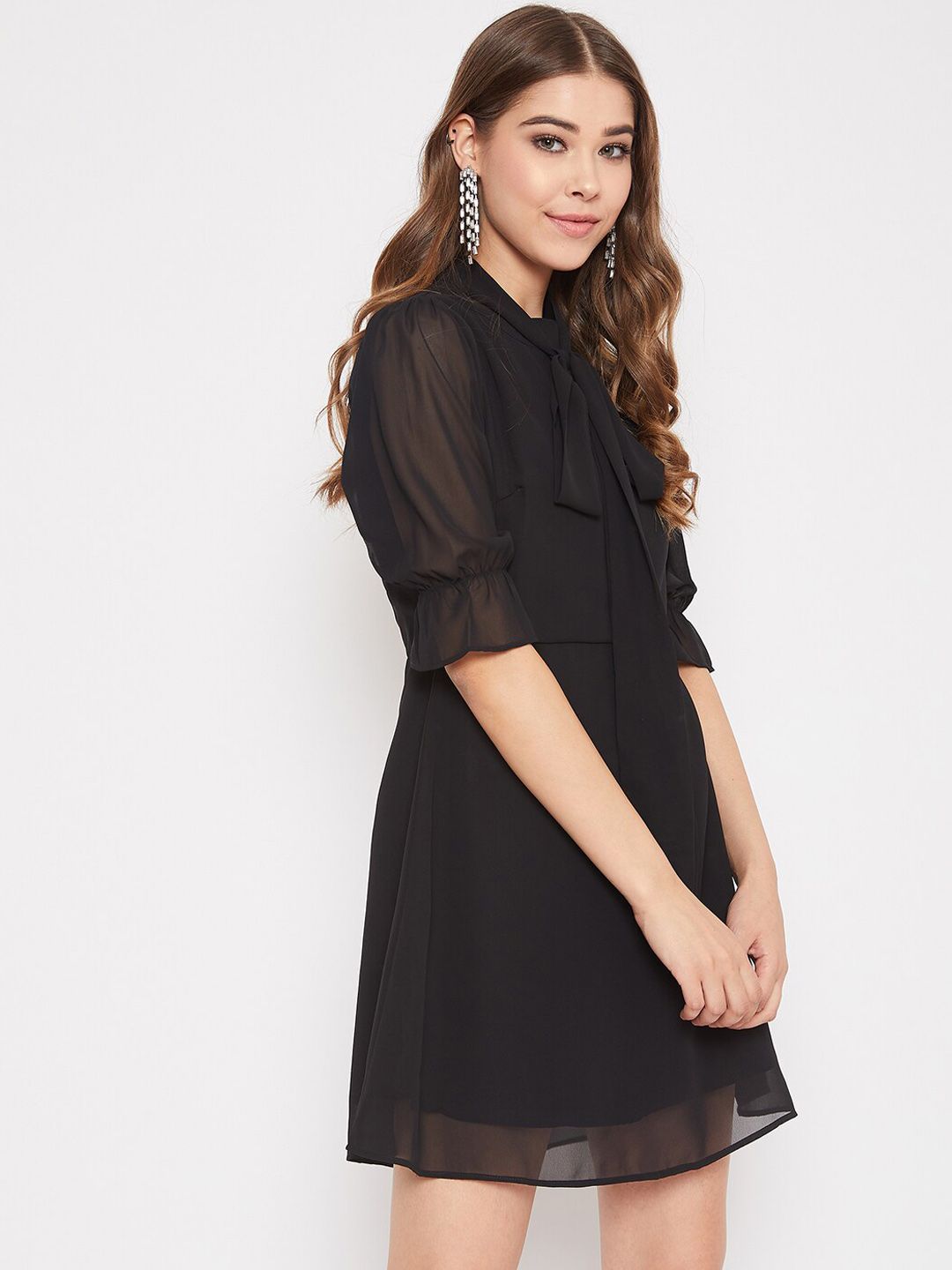 Berrylush Women Black Solid Shirt Dress
