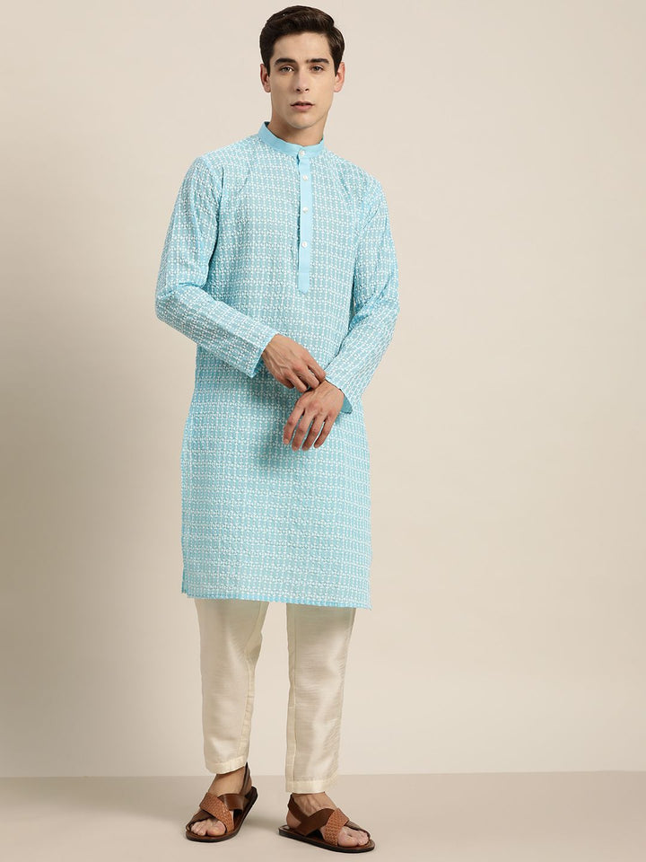 SOJANYA Men Quirky Embroidered Thread Work Kurta
