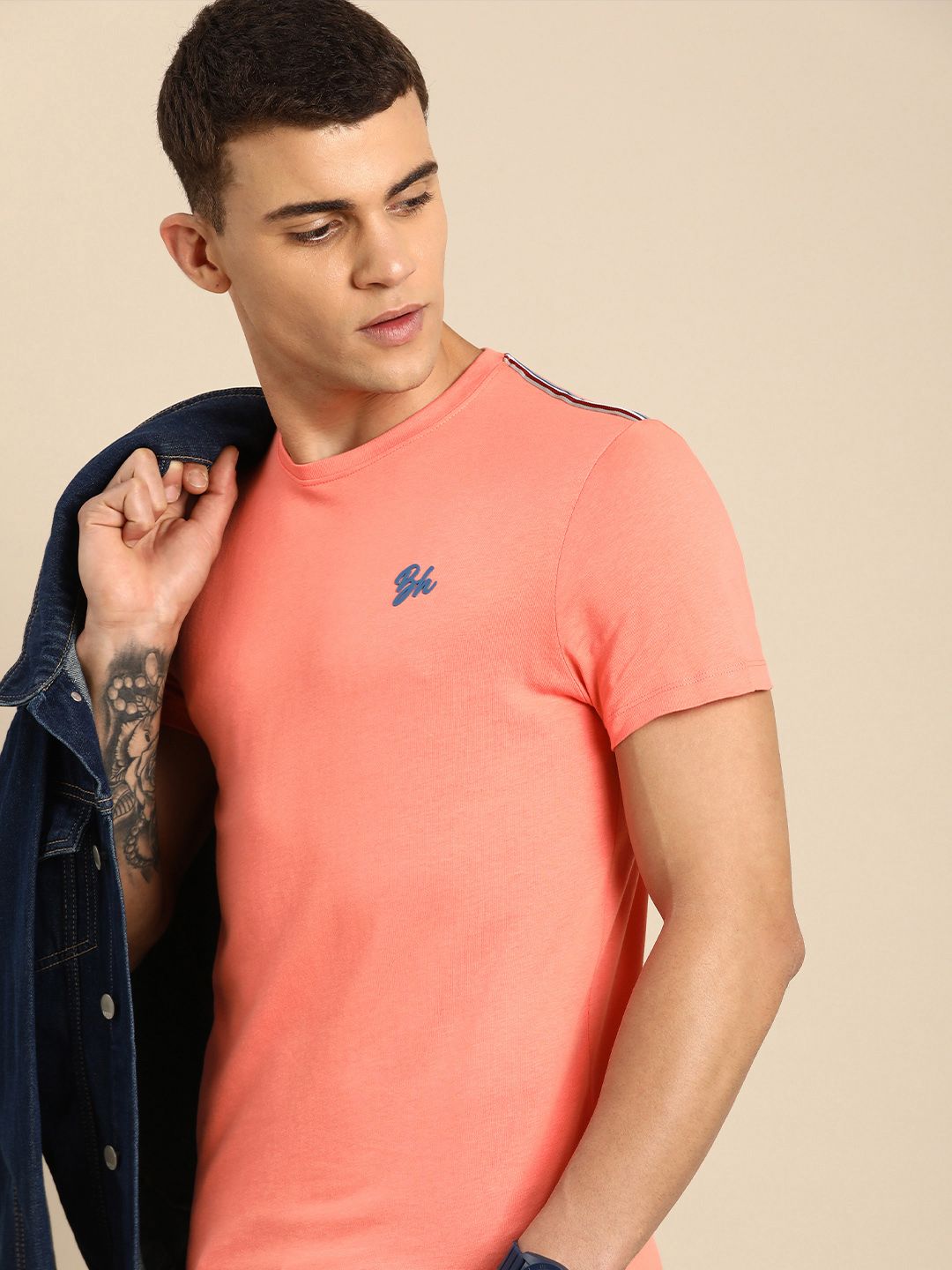 Being Human Pure Cotton Round Neck Casual T-shirt