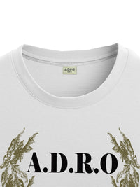 ADRO Lelaki Grafik Bercetak T-Shirt Bersaiz Besar Kapas Leher Bulat