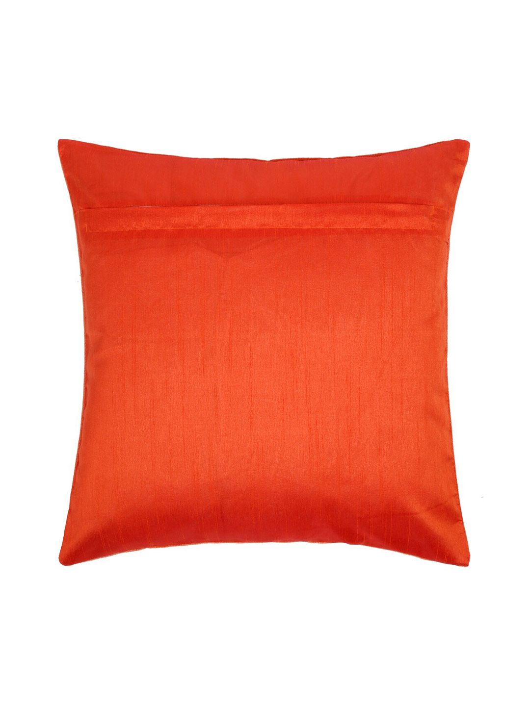 HOSTA HOMES Orange & Gold Set of 2 Floral Square Cushion Covers