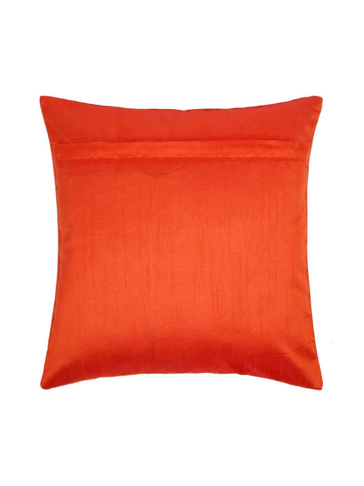 HOSTA HOMES Orange & Gold Set of 2 Floral Square Cushion Covers