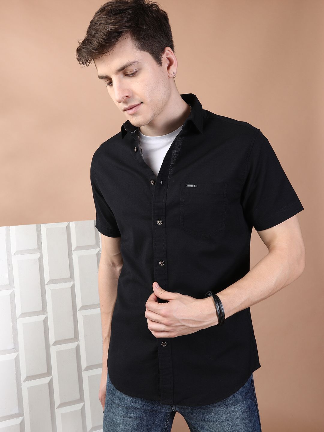 The Indian Garage Co Men Black Casual Shirt