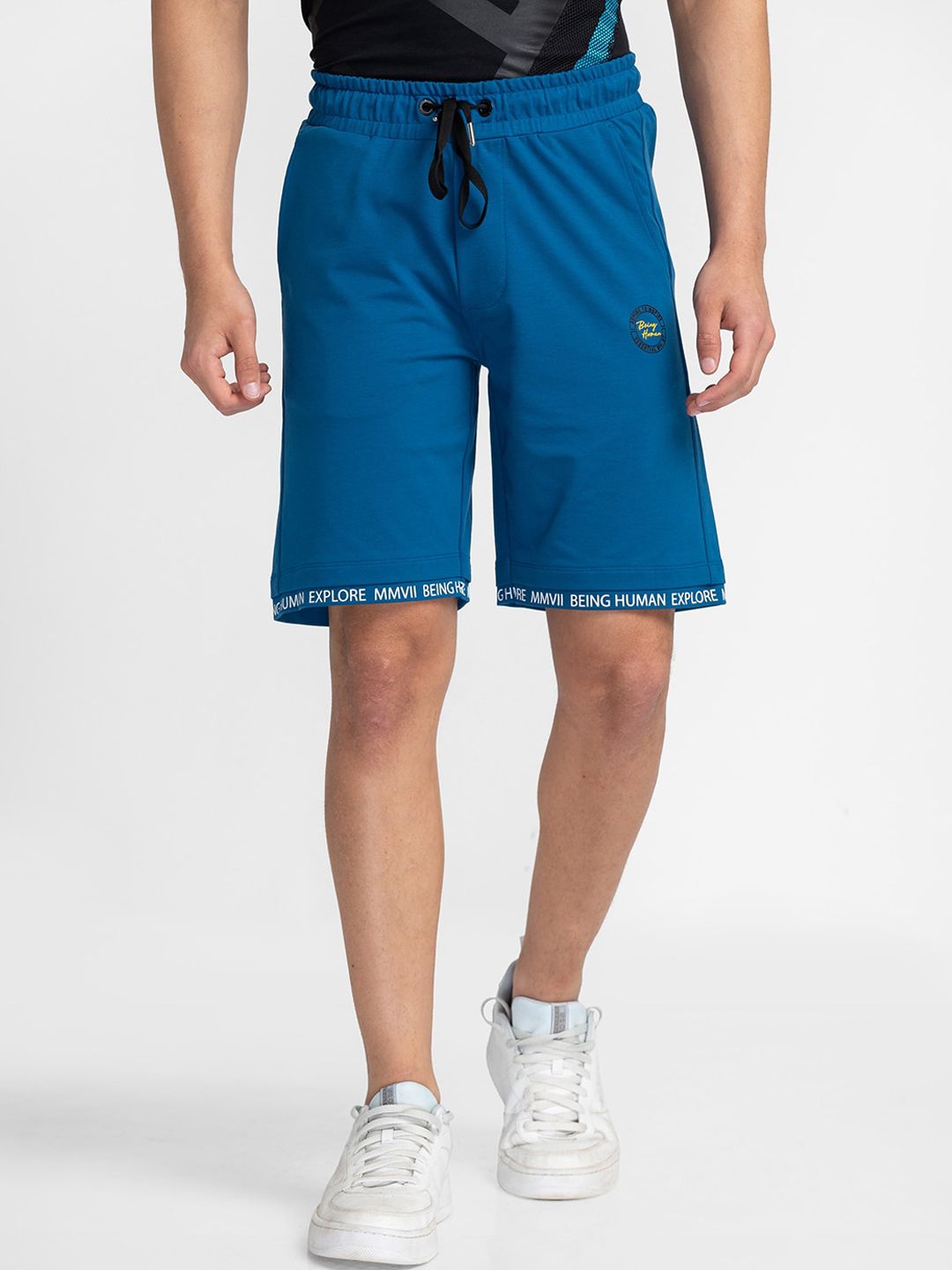 Being Human Men Mid-Rise Printed Sports Shorts